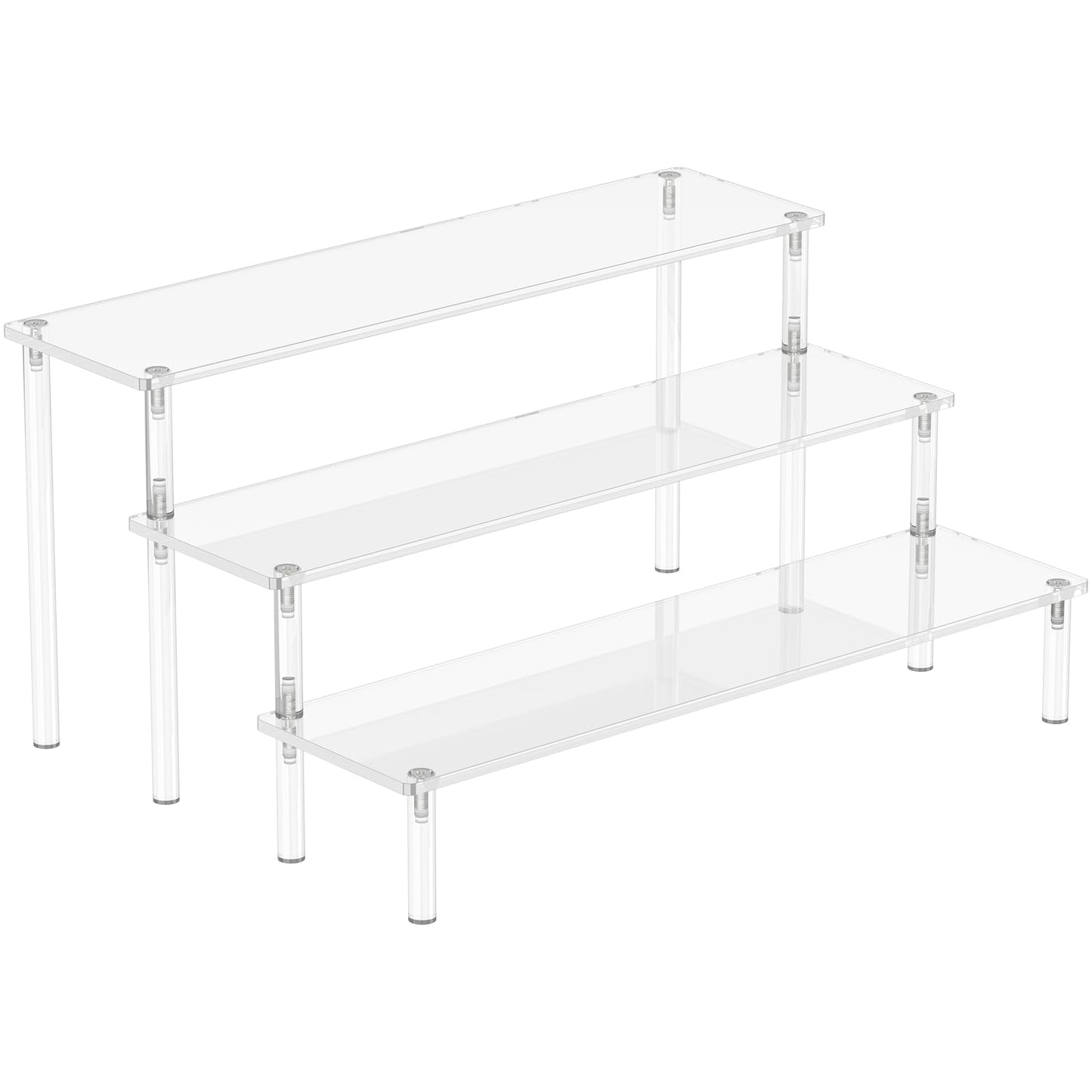 3 Tier Organizer Stand, Clear Cupcake Stand Holder, Large Shelf Risers for Figures, Dessert Shelves for Party, Riser Stand for Decoration and Organizer